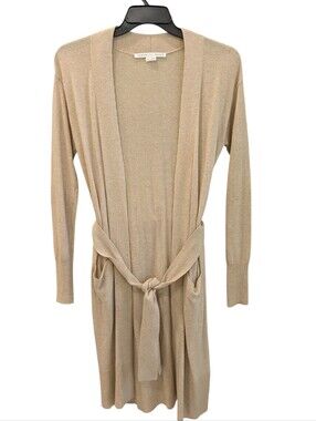 Veronica Beard Danzie Longline Cardigan XS Merino Alpaca Belted Open Sweater
